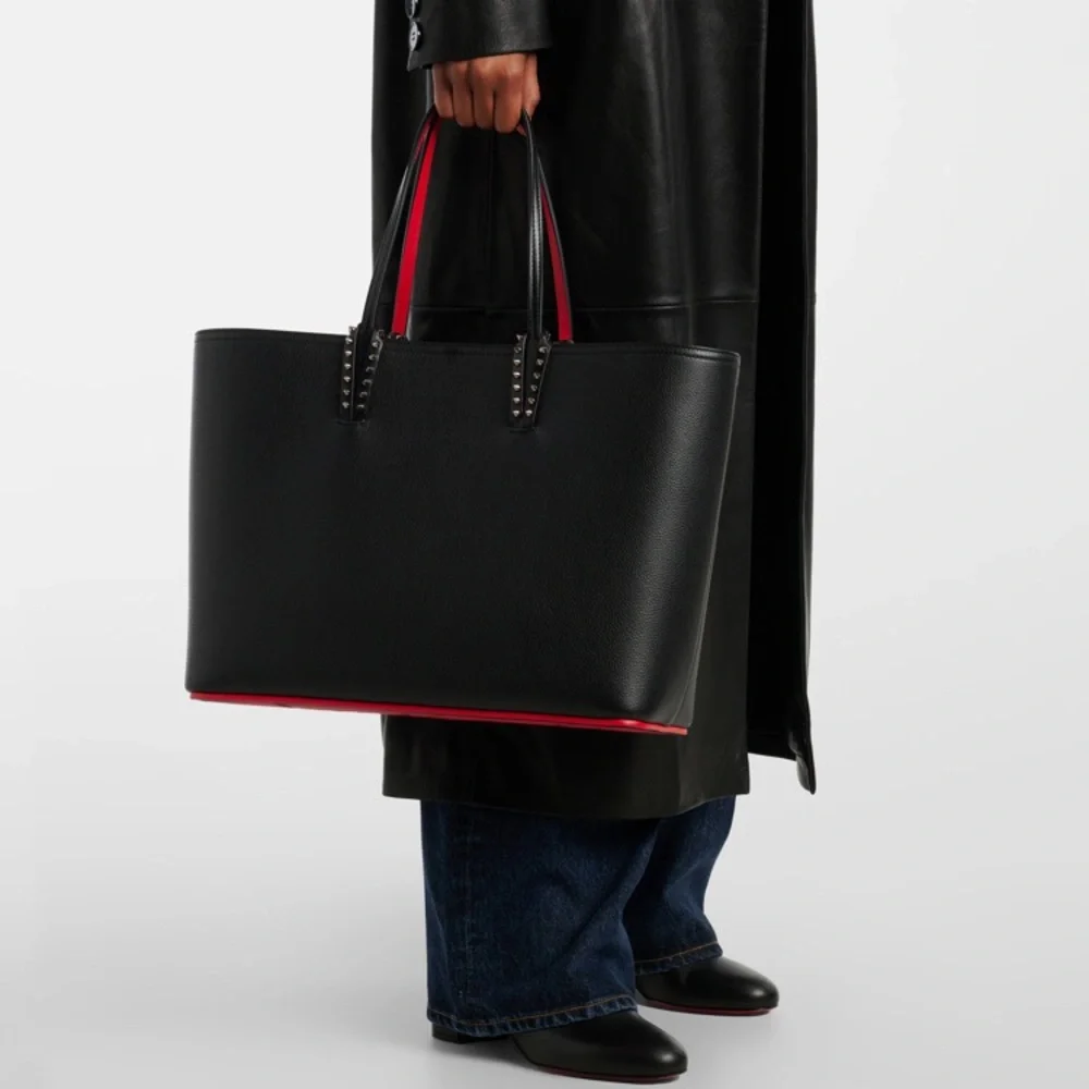 CHRISTIAN LOUBOUTIN Cabata Calfskin Leather Tote With Removable Pouch - Picture 2 of 16